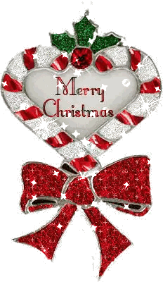 Candy Cane Heart Merry Christmas Sticker