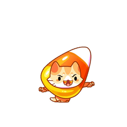 Candy Corn Cat Boo GIF
