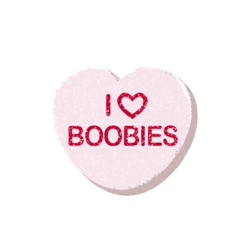 Candy Heart Saying I Heart Boobies Sticker