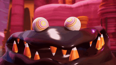 Candy Monster With Candy Corn Teeth GIF