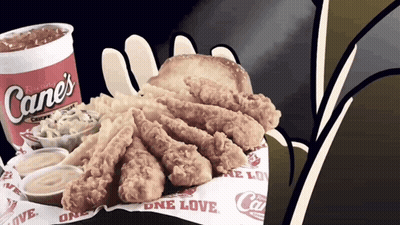 Cane's Chicken Sandwich And French Fries GIF