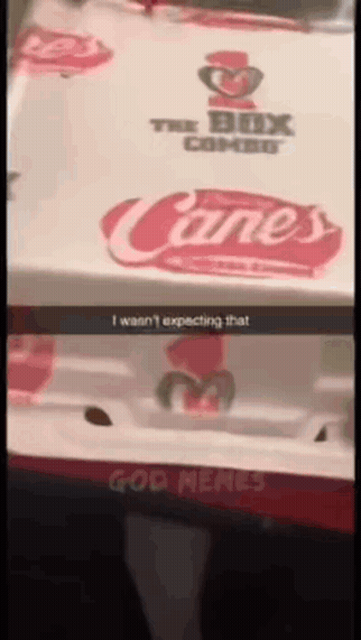 Canes Box With Snapchat Caption I Want Expecting That GIF