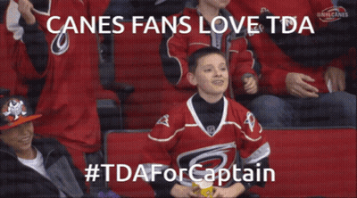 Canes Fans Love Tda #Tdaforcaptain Is Written On A Screen GIF