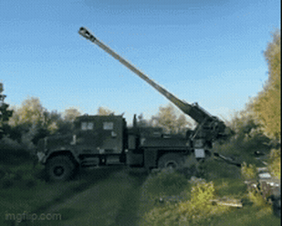 Cannon Fired From Military Truck GIF