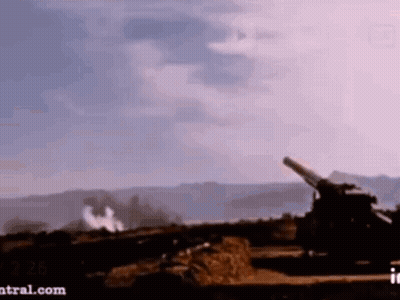 Cannon Firing On Hill GIF