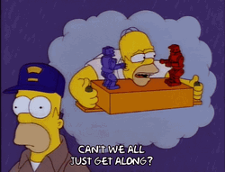 Cant We All Just Get Along Homer Simpson GIF