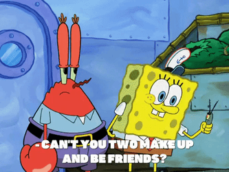 Cant We All Just Get Along SpongeBob SquarePants GIF