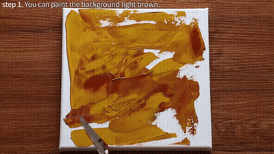 Canvas Painted With You Can Paint The Background Light Brown GIF