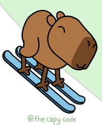 Capabara Happy Ski GIF