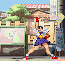 Capcom Street Fighter Sakura Kasugano Mini Skirt GIF