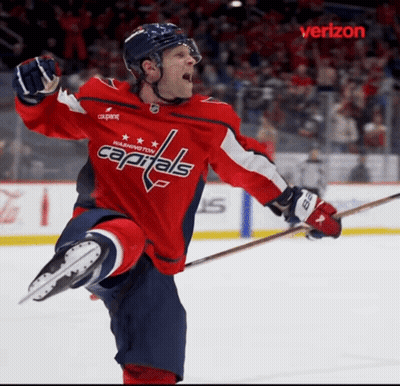 Capitals Hockey Player Celebrating Goal GIF