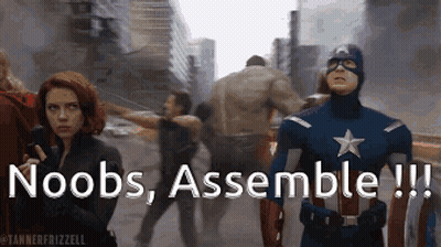 Captain America And Black Widow Noobs Assemble GIF