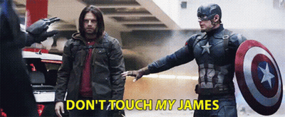 Captain America And Bucky Barnes Standing Together GIF