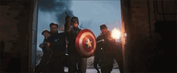 Captain America Attacking With Troops