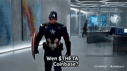 Captain America Costume Holding Shield Saying Wen Theta Coinbase GIF