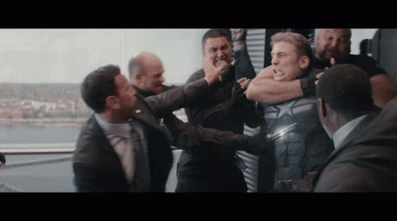 Captain America Getting Ambushed Inside Elevator GIF