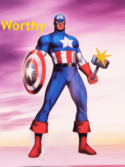 Captain America Holding Shield And Hammer GIF