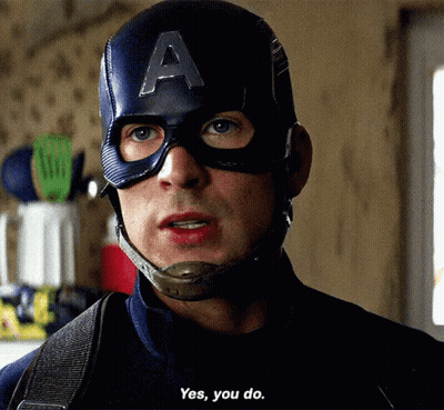 Captain America In Mask And Helmet Saying Yes You Do GIF