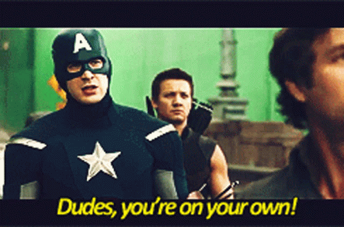 Captain America Says Dudes You 'Re On Your Own In A Movie Scene GIF