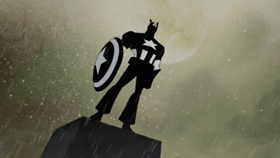Captain America Silhouette With Shield GIF