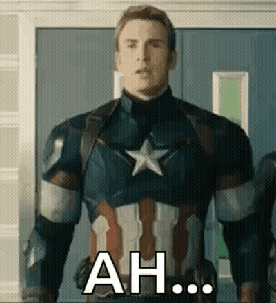 Captain America Standing In Front Of Door Saying Ah GIF