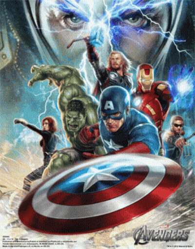 Captain America With Avengers Hulk And Black Widow GIF