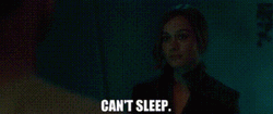 Captain Marvel Brie Larson As Carol Danvers Can't Sleep GIF