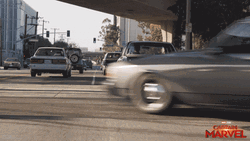 Captain Marvel Fighting Atop Train GIF