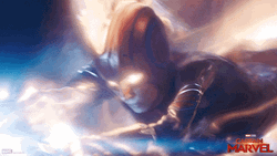 Captain Marvel Fighting In Space GIF