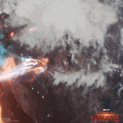 Captain Marvel Intense Space Battle GIF