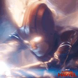 Captain Marvel Powerful Energy Blast GIF