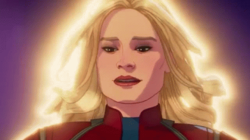 Captain Marvel With Light Out Of Head GIF