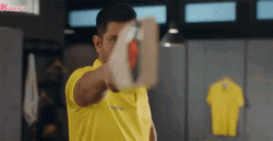 Captain MS Dhoni Cricket Bat GIF