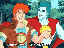 Captain Planet Don't Litter GIF