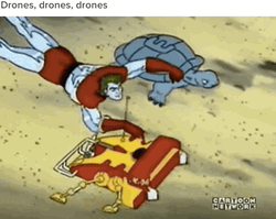 Captain Planet With Turtle And Robot GIF