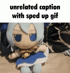 Caption Cirno Stuffed Toy Meme GIF