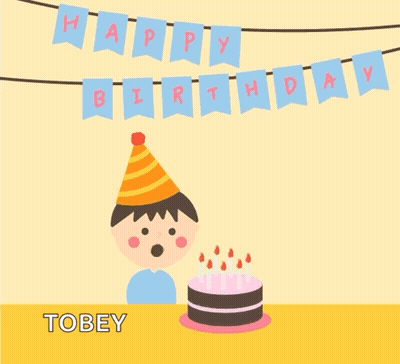 Capybara Birthday Card With Cake GIF