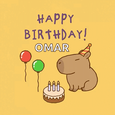 Capybara In Party Hat With Birthday Cake GIF
