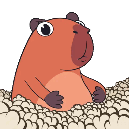 Capybara Sitting In Wool Pile Sticker