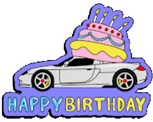 Car Birthday Sticker GIF