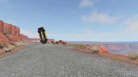 Car Cliff Crash GIF
