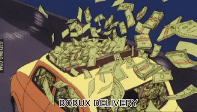 Car Covered In Money Bobux Delivery GIF