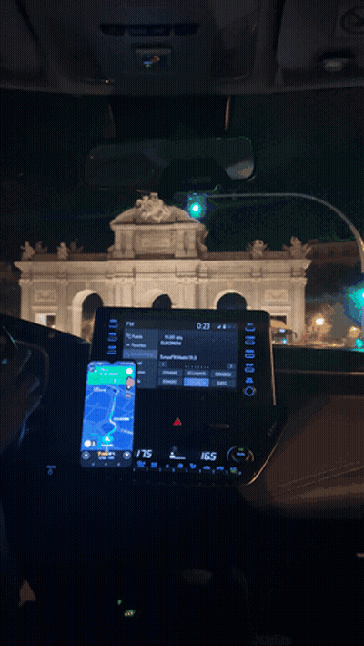 Car Dashboard With Phone And Radio Saying Shagiata GIF