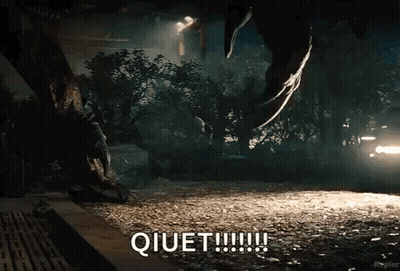Car Driving At Night With Dinosaur Saying Quiet GIF