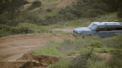 Car Driving Down Dirt Road Motorweek.org GIF