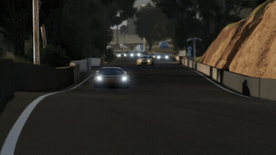 Car Driving Down Night Road GIF