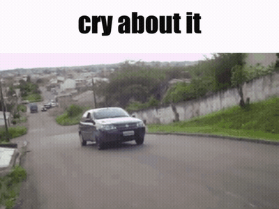 Car Driving Down Road Cry About It GIF