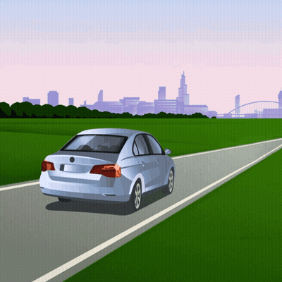 Car Driving Down Road GIF