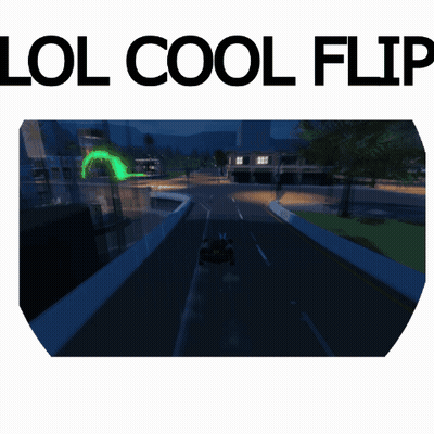 Car Driving Down Road Saying LOL Cool Flip GIF
