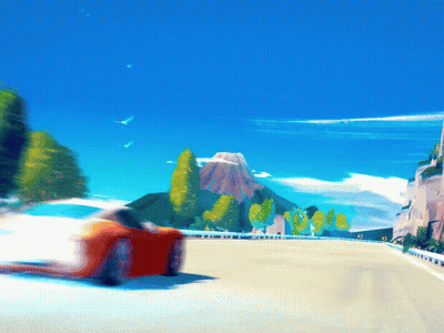 Car Driving Down Road GIF